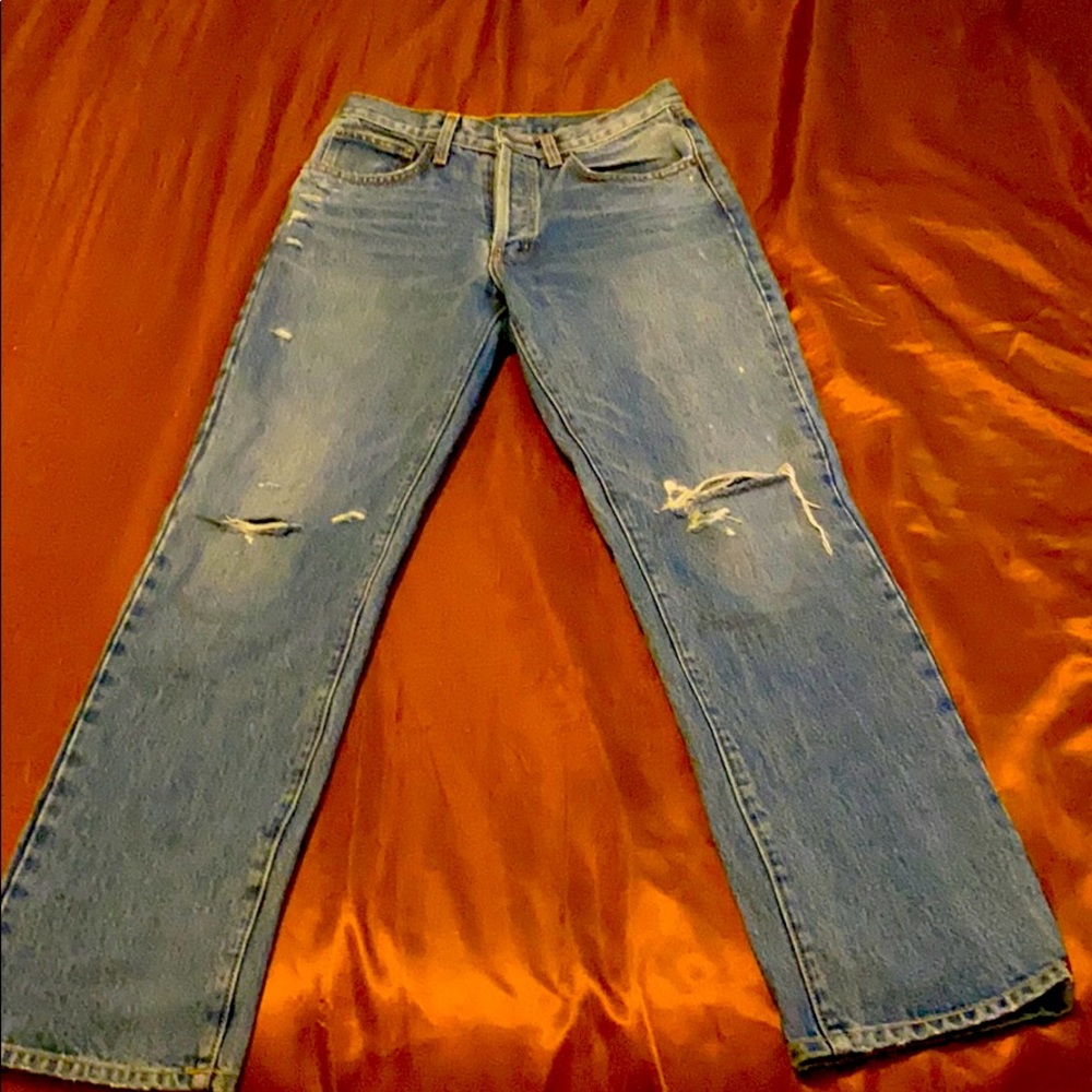 Carmar Lightly Distressed Straight Leg Jeans